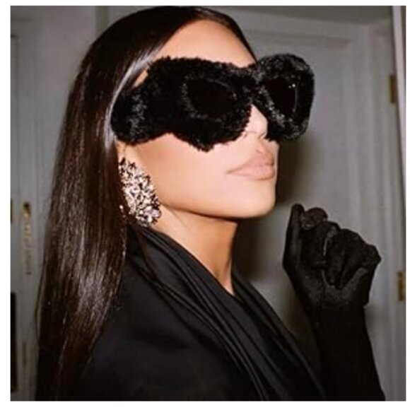 Accessories - Plush Faux Fur Sunglasses